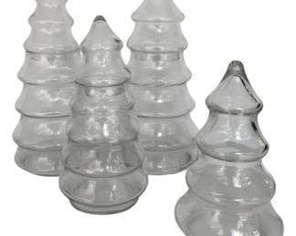 Vintage Clear Glass Christmas Tree Jars