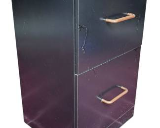 Black Particleboard 2 Drawer File Cabinet