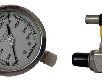 Marsh High PSI Pressure Gage and Valve