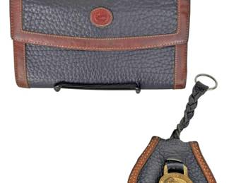 Dooney Bourke Pebbled Brown Kisslock Wallet