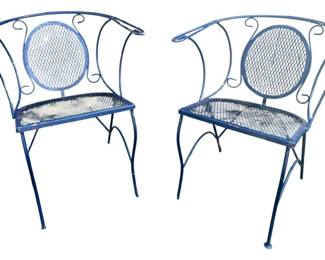 Wrought Iron Barrel Back Chairs