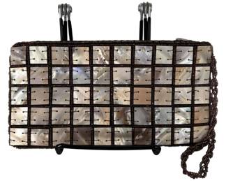 Mother of Pearl Brown Clutch