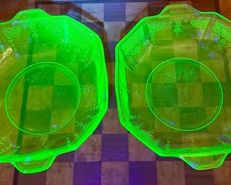 Vaseline / Uranium Glass Bowls