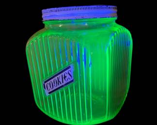 Vaseline / Uranium Glass Cookie Jar