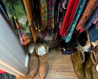 Scarves galore and boots