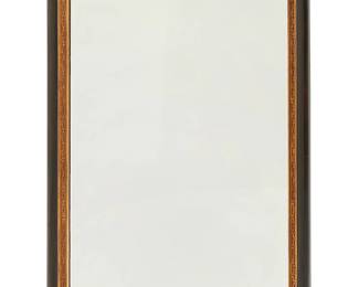 1106
A Contemporary gilt and ebonized wall mirror
20th century
The beveled glass mirror within a Greek key frame
34" H x 22" W
Estimate: $250 - $350