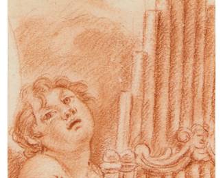 1107
Late 19th / early 20th Century European School
Young boy near pipes
Conté crayon on paper
Appears unsigned
Image/Sheet: 3.25" H x 3.125" W
Estimate: $100 - $200