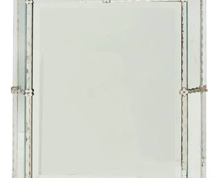1039
A Venetian glass mirror
20th century
The rectangular cushion mirror with applied floral bosses
47" H x 40" W x 4.5" D
Estimate: $700 - $900