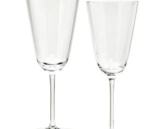 1073
A Richard Ginori glass stemware service
Late 20th/early 21st century; Italy
Comprising sixteen 9" red wine glasses and seventeen 8" white wine glasses
33 pieces
Estimate: $500 - $700