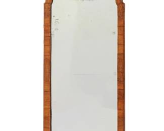 1236
A George I marquetry walnut pier mirror
18th century and later elements
The rectangular mirror enclosed by a wood veneer frame with rounded upper corners and inlaid with foliate motifs
42" H x 17.75" W
Estimate: $100 - $200