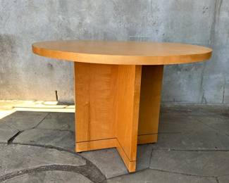 Blonde Burl MCM dining table 42"D x 30"