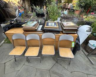 Folding wooden chairs