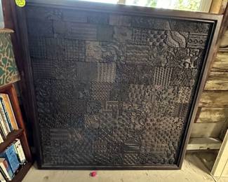4x4 and 4x3 vintage table tops or wall hanging made from old batik printing blocks.