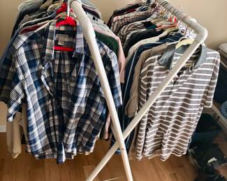 Men's Clothes, Ties, Shoes, Suits, Pants, Shirts, Jackets, Coats, Mostly Size Large