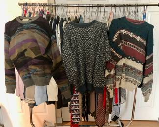 Men's Clothes, Ties, Shoes, Suits, Pants, Shirts, Sweaters, Jackets, Coats, Mostly Size Large