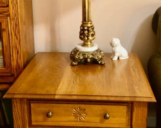 *PRE-SALE: OAK ATHENS FURNITURE. 4 Piece Set Includes  The Coffee Table matches the 2 Side Tables and the Sofa Table  with the Star Pattern & Gingerbread detail. 
-The Coffee Table is 49 inches long, 25 1/2 inches wide and 18 inches tall.
-The 2 Side Tables are 20 1/2 inches long, 25 1/2 inches wide and 24 inches tall.
-The Sofa Table is 47 inches long, 16 inches deep and 29 inches tall.
All 4 pieces $350 
