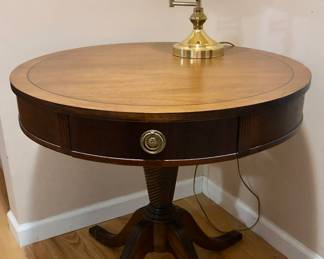 *PRE-SALE: Vtg BRANDT Furniture Duncan Phyfe Styled Drum Table is 30 inches around and 28 inches tall $150