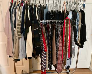 Men's Clothes, Ties, Shoes, Suits, Pants, Shirts, Jackets, Coats, Mostly Size Large