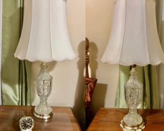 Pair of Crystal Table Lamps