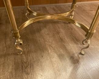 Vintage Hollywood regency end table flial risers