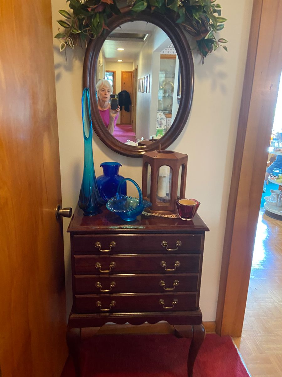 Fine  furniture and glassware throughout this house 
