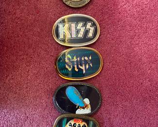 Beautiful BELT BUCKLES!!!!!!  Styx, Kiss, Zeppelin, Jaguar Club