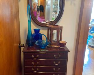 Fine furniture and glassware throughout this house