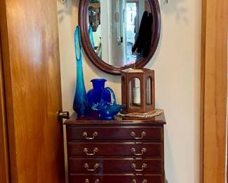 Fine furniture and glassware throughout this house