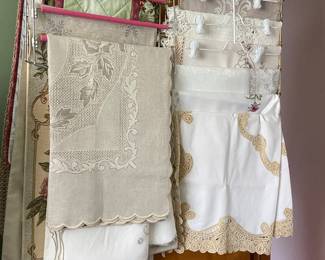 A wide variety of linens in several rooms