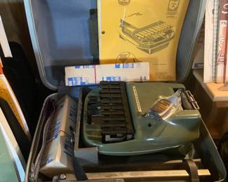Vintage stenographer machine plus a large assortment of various other office machines and products