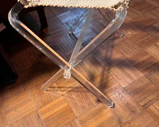 Great vintage lucite luggage stand 