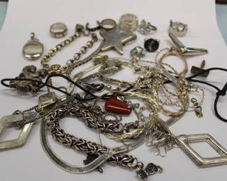 259 Grams Assorted Sterling Jewelry Including necklaces, bracelets, earrings and rings.