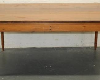 Special Heart of Pine Southern 3 Plank Farm Table Pegged  with Hand Turned Legs