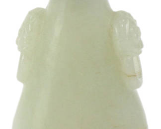 Old Chinese fine jade snuff bottle, 2 3/4" x 1 1/4". Provenance: Hollywood, Florida collection.