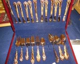 International 24kt. Gold Plated Flatware Set