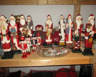 Carved Wood Santas