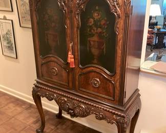 Berkey & Gay Hand painted 1920's Silverware Painted Chest;