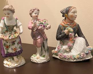 Meissen Porcelain & Royal Copenhagen "Amager Madchen" Figures