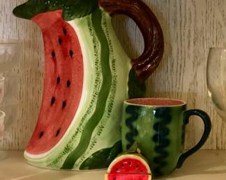 Watermelon Pitcher and Mug 