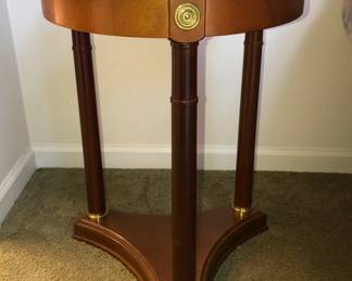 Green Marble Top Wooden Side Table 