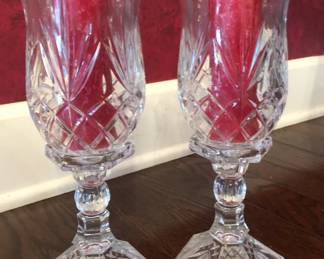 Lead Crystal Hurricane Lamps
