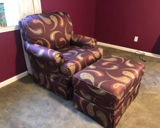Living Room Chair with Ottoman 