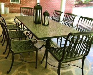 Gensun Patio Table with 8 Chairs 