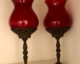 Glass Hurricane Candle Holders