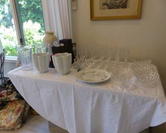 Bric-a-brac, Baccarat stemware, Orrefors, Rosenthal