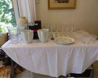Bric-a-brac, Baccarat stemware, Orrefors, Rosenthal