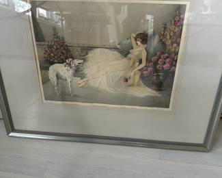 Courcelles Art Deco etching "In Repose"