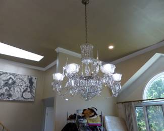 Large antique crystal chandelier