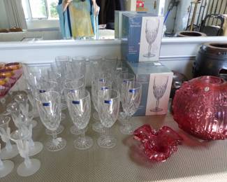 Crystal stemware, Waterford Marquis, Sasaki