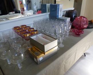 Crystal stemware, Waterford Marquis, Sasaki